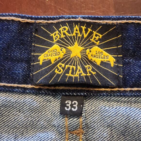 BRAVE STAR CONE DENIM JEANS 33 x 30 SLIM STRAIGHT SELVEDGE MADE IN USA - Picture 12 of 16
